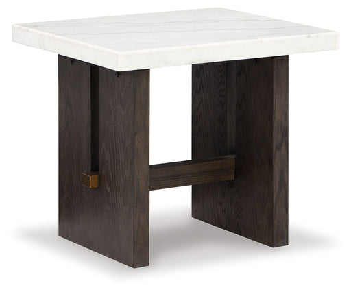 Burkhaus - White / Dark Brown - Rectangular End Table Sacramento Furniture Store Furniture store in Sacramento