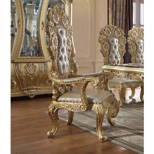 Cabriole - Arm Chair (Set of 2) - Light Gold PU & Gold Finish Sacramento Furniture Store Furniture store in Sacramento