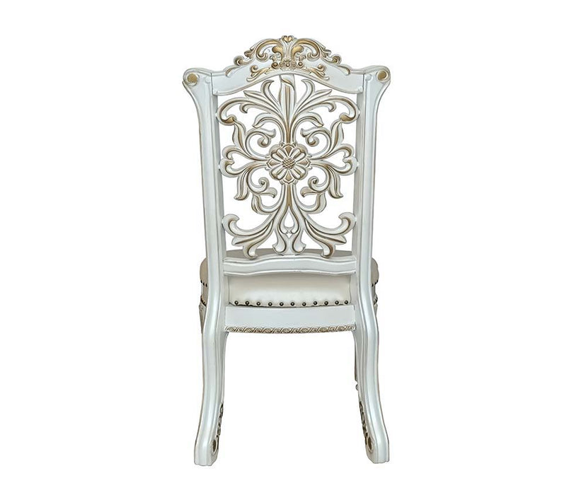 Vendom - Side Chair (Set of 2) - PU & Antique Pearl Finish - 48" Sacramento Furniture Store Furniture store in Sacramento