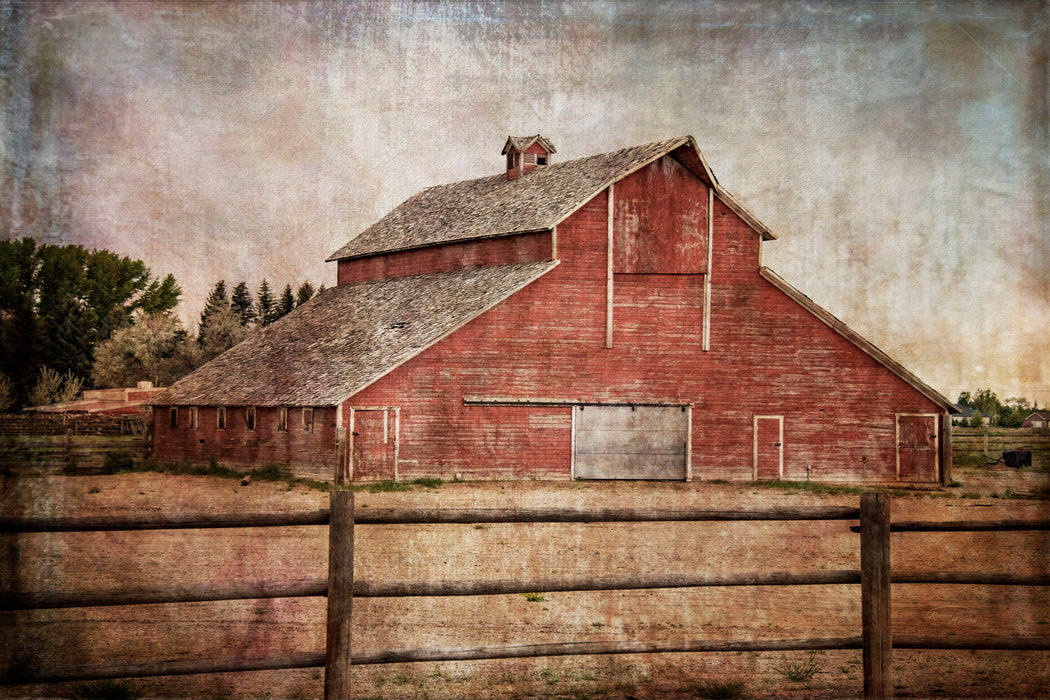 Framed Small - York Road Barn By Ramona Murdock - Red