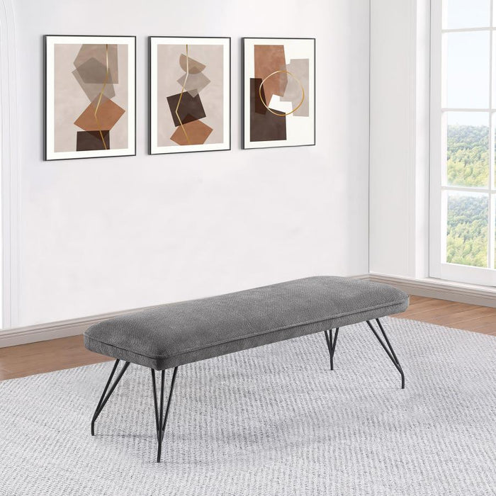 Dodson - Fabric Upholstered Dining Bench - Gray