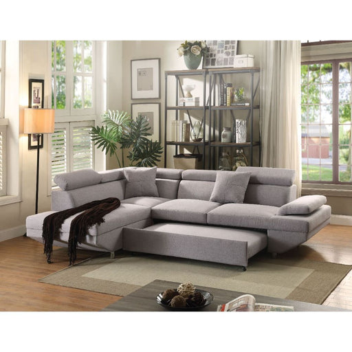 Jemima - Sectional Sofa - Gray Fabric Sacramento Furniture Store Furniture store in Sacramento