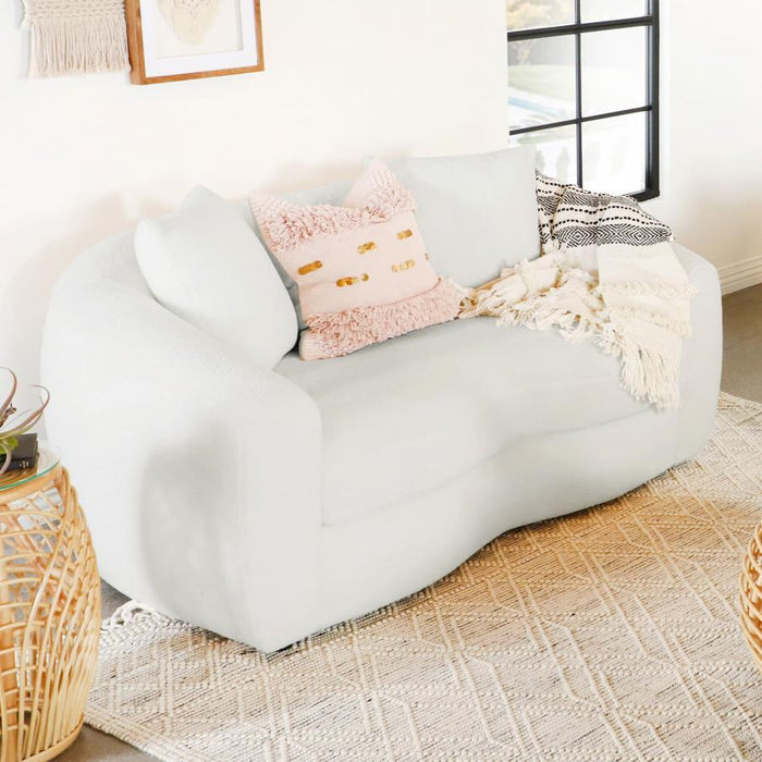 Isabella - Upholstered Tight Back Loveseat - White Sacramento Furniture Store Furniture store in Sacramento