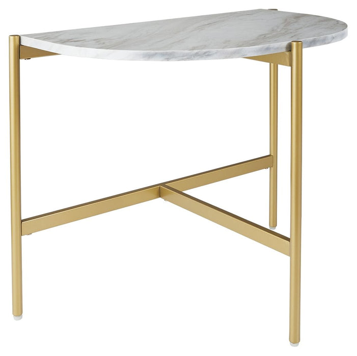 Wynora - White / Gold - Chair Side End Table Sacramento Furniture Store Furniture store in Sacramento