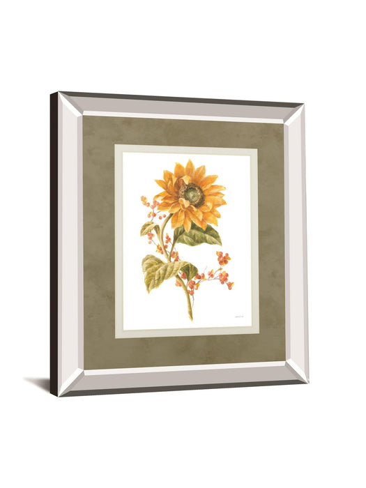 Floursack Autumn I On White By Danhui Nai Mirrored Frame - Yellow