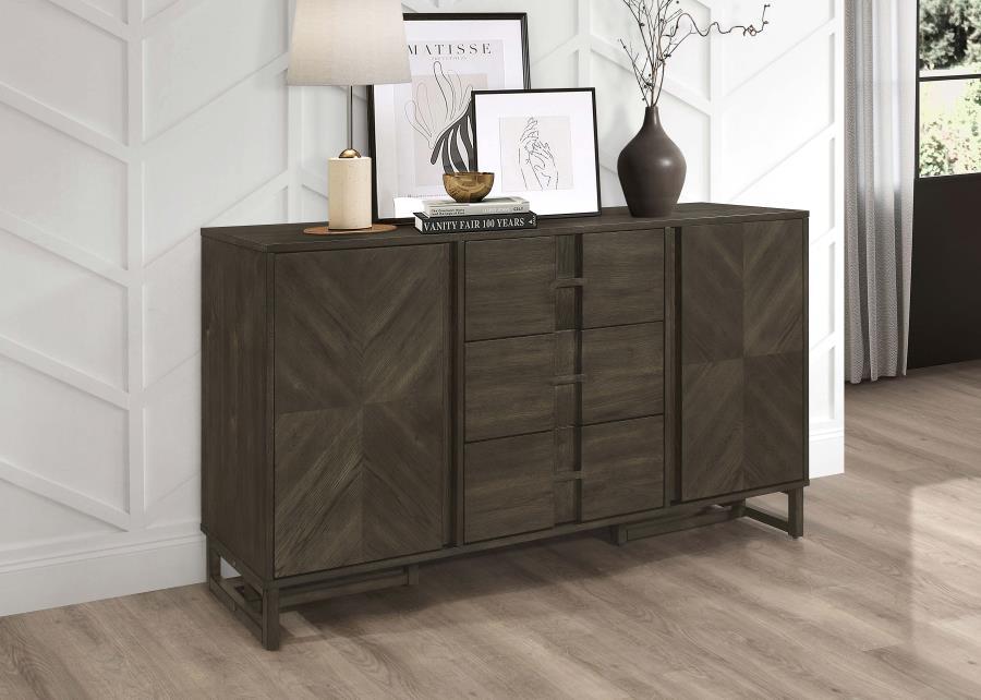 Kelly - 3-Drawer Storage Dining Sideboard Server - Dark Gray Sacramento Furniture Store Furniture store in Sacramento