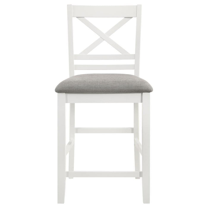 Hollis - X-Back Counter Height Dining Chair (Set of 2) - White And Light Gray Sacramento Furniture Store Furniture store in Sacramento