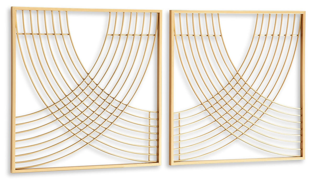 Dalkins - Gold Finish - Wall Decor Set (Set of 2) Sacramento Furniture Store Furniture store in Sacramento