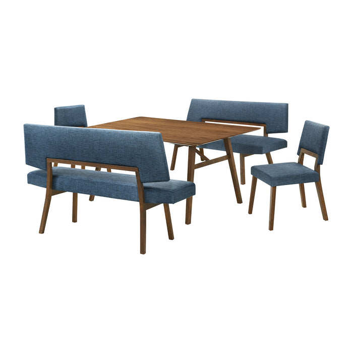 Channell - Walnut Wood Dining Table Set