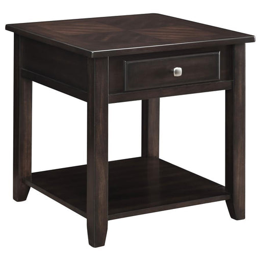 Bradford - Square 1-Shelf End Table - Walnut Sacramento Furniture Store Furniture store in Sacramento