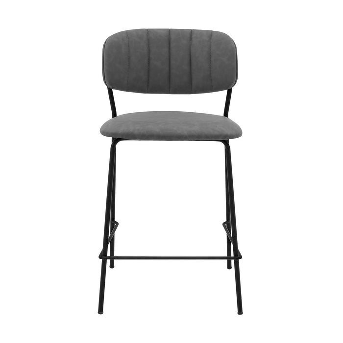 Carlo - 26" Metal Counter Height Bar Stool - Gray / Black