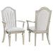 Evangeline - Upholstered Dining Arm Chair With Faux Diamond Trim (Set of 2) - Ivory And Silver Oak Sacramento Furniture Store Furniture store in Sacramento