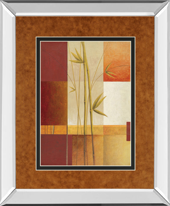 Contemporary Bamboo I By Estudio Arte - Mirror Framed Print Wall Art - Orange