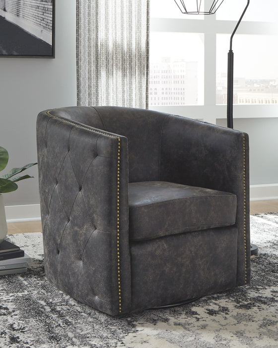 Brentlow - Distressed Black - Swivel Chair Sacramento Furniture Store Furniture store in Sacramento