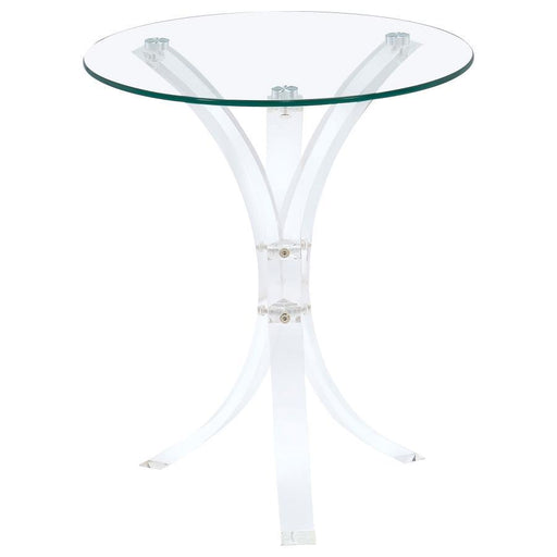 Laning - Round Accent Table - Clear Sacramento Furniture Store Furniture store in Sacramento