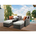 Salena - Patio Sofa & Ottoman - Beige Fabric & Gray Wicker - 30" Sacramento Furniture Store Furniture store in Sacramento