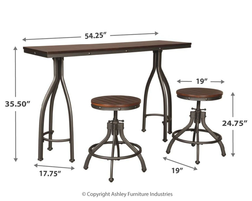 Odium - Rustic Brown - Rect Drm Counter Tbl Set(Set of 3) Sacramento Furniture Store Furniture store in Sacramento