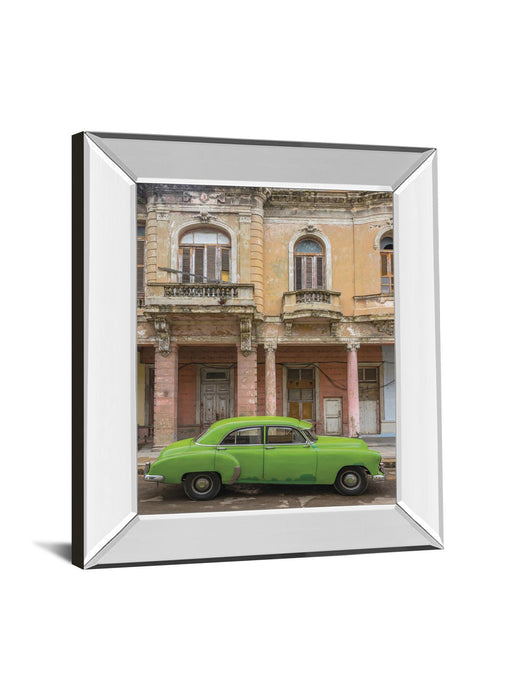 Classic Havana By Alan Copson - Mirror Framed Print Wall Art - Green