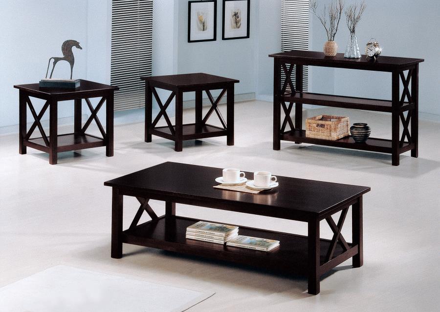 Rachelle - 3 Piece Occasional Table Set - Deep Merlot Sacramento Furniture Store Furniture store in Sacramento