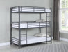 Maynard - Metal Triple Twin Bunk Bed - Gunmetal Sacramento Furniture Store Furniture store in Sacramento