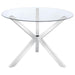 Vance - Glass Top Dining Table With X-Cross Base - Chrome Sacramento Furniture Store Furniture store in Sacramento