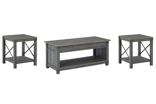 Freedan - Grayish Brown - 3 Pc. - Coffee Table, 2 End Tables Sacramento Furniture Store Furniture store in Sacramento