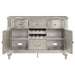 Evangeline - 4-Drawer Sideboard Server With Faux Diamond Trim - Silver Oak Sacramento Furniture Store Furniture store in Sacramento