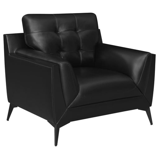 Moira - Upholstered Tufted Chair With Track Arms - Black Sacramento Furniture Store Furniture store in Sacramento