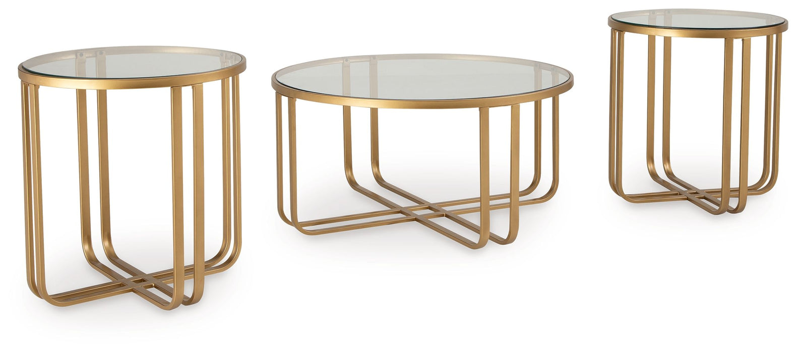 Milloton - Gold - Occasional Table Set (Set of 3)