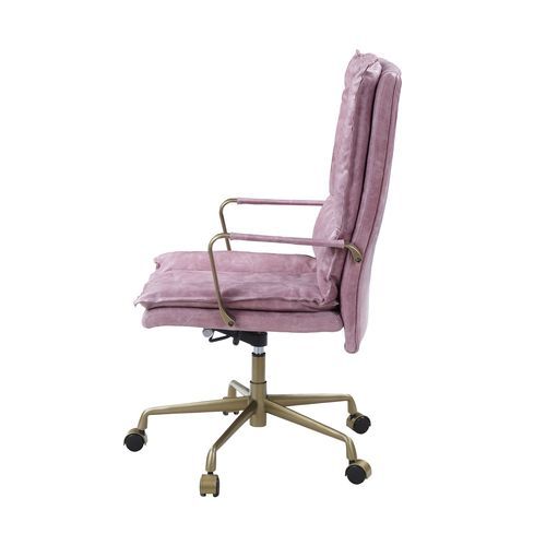 Tinzud - Office Chair - Pink Top Grain Leather Sacramento Furniture Store Furniture store in Sacramento