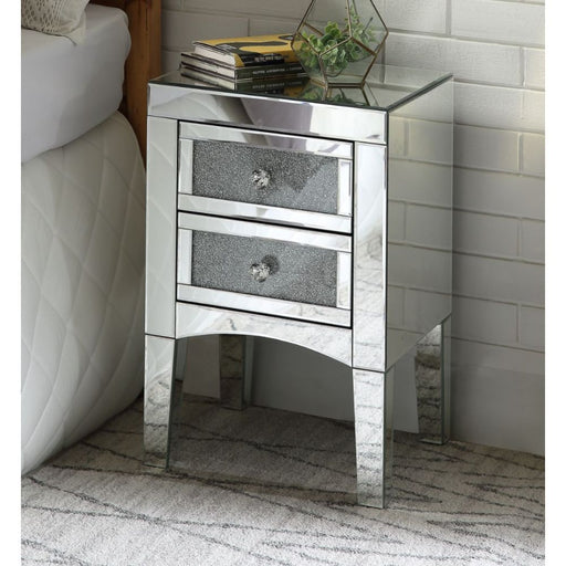 Nowles - Accent Table - Mirrored & Faux Stones - 24" Sacramento Furniture Store Furniture store in Sacramento