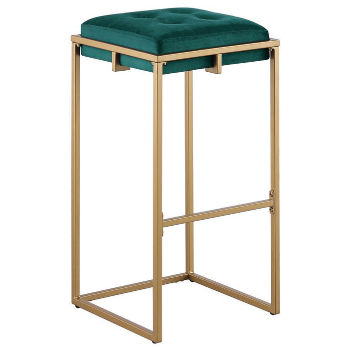 Nadia - Upholstered Backless Bar Stool (Set of 2) - Hunter Green