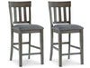 Hallanden - Black / Gray - Upholstered Barstool (Set of 2) Sacramento Furniture Store Furniture store in Sacramento