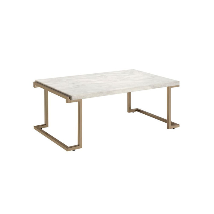 Boice II - Coffee Table - Faux Marble & Champagne