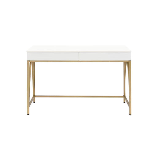 Lightmane - Desk - White High Gloss & Gold Sacramento Furniture Store Furniture store in Sacramento