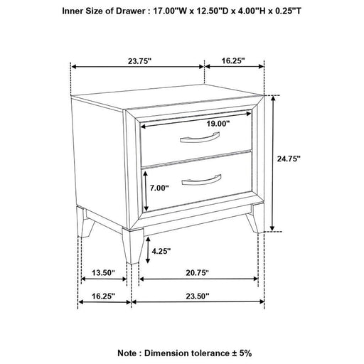 Watson - 2-Drawer Nightstand - Gray Oak And Black Sacramento Furniture Store Furniture store in Sacramento