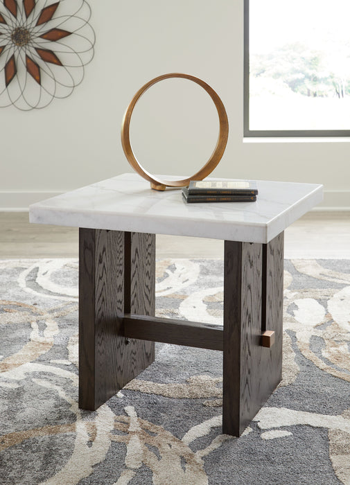 Burkhaus - White / Dark Brown - Rectangular End Table Sacramento Furniture Store Furniture store in Sacramento