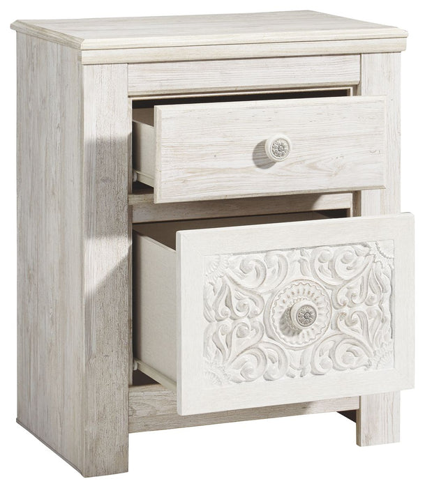 Paxberry - Whitewash - Two Drawer Night Stand Sacramento Furniture Store Furniture store in Sacramento