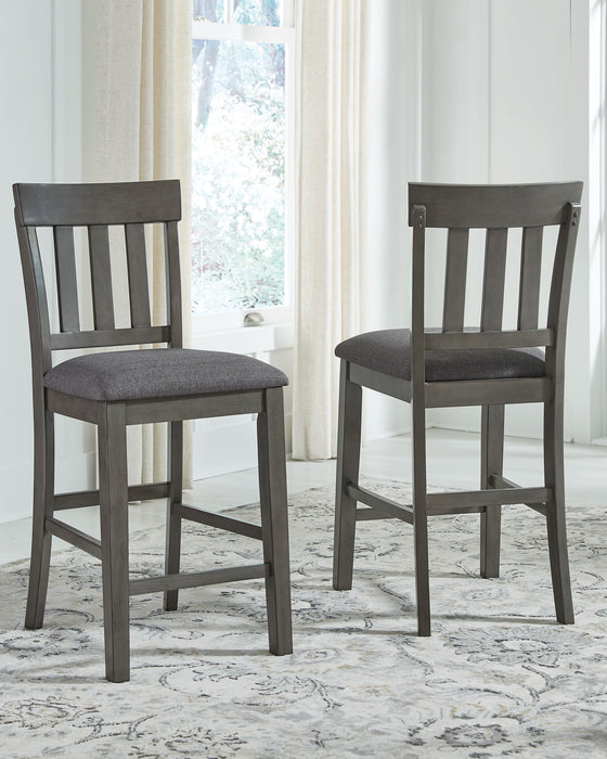 Hallanden - Black / Gray - Upholstered Barstool (Set of 2) Sacramento Furniture Store Furniture store in Sacramento