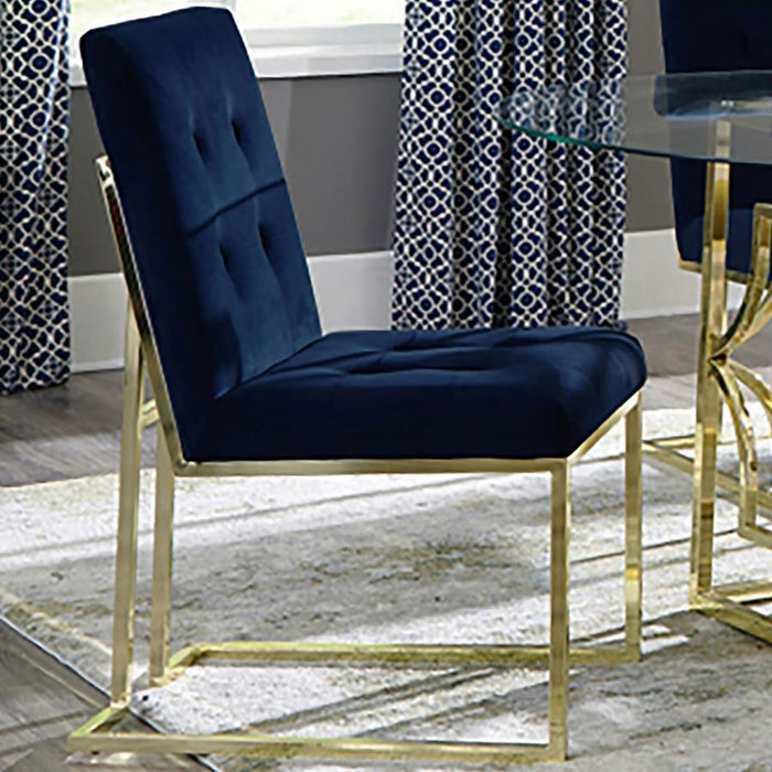 Cisco - Tufted Back Side Chairs (Set of 2) - Ink Blue Sacramento Furniture Store Furniture store in Sacramento
