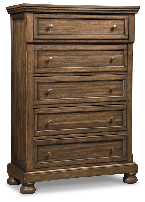 Flynnter - Medium Brown - Five Drawer Chest Sacramento Furniture Store Furniture store in Sacramento