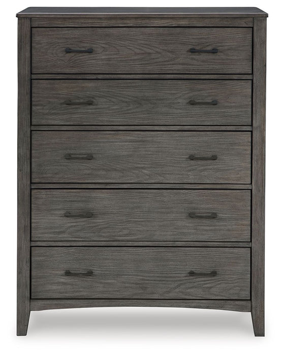 Montillan - Grayish Brown - Five Drawer Chest Sacramento Furniture Store Furniture store in Sacramento