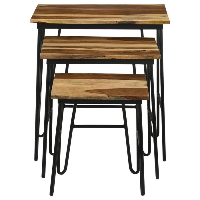 Nayeli - 3 Piece Nesting Table With Hairpin Legs - Natural And Black Sacramento Furniture Store Furniture store in Sacramento