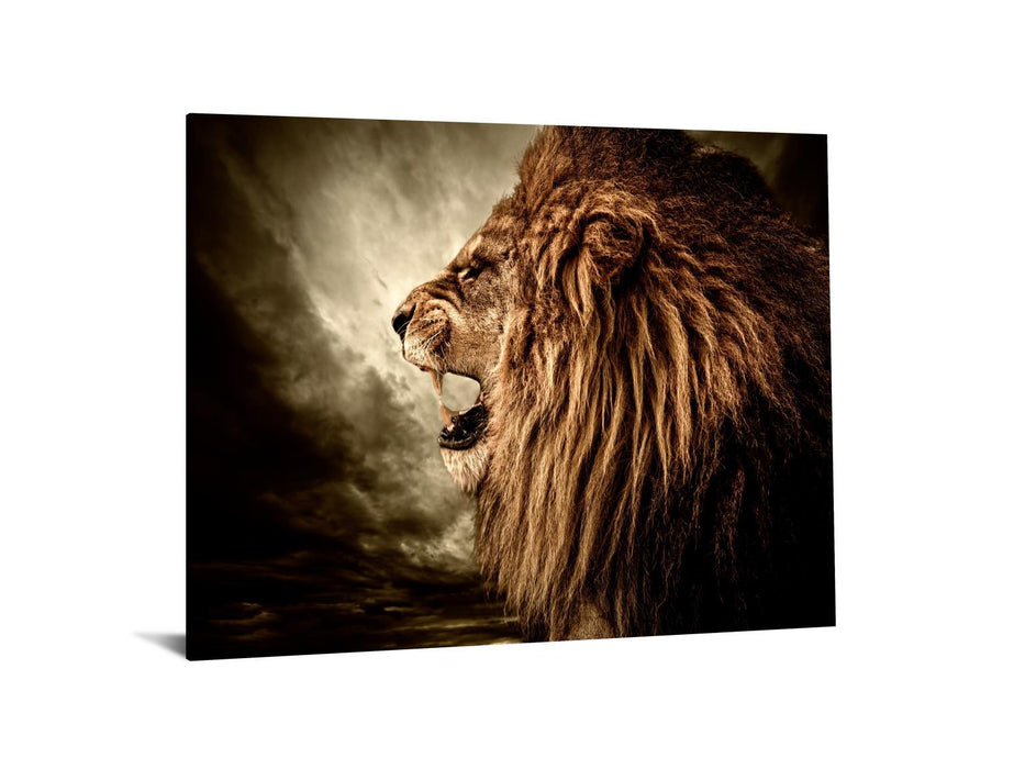 Floating Tempered Glass With Lion Foil - Light Brown