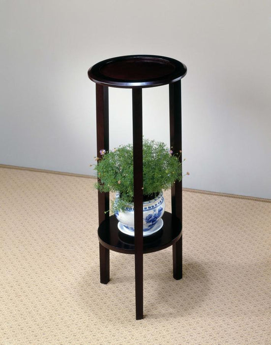 Kirk - Round Accent Table With Bottom Shelf - Espresso Sacramento Furniture Store Furniture store in Sacramento