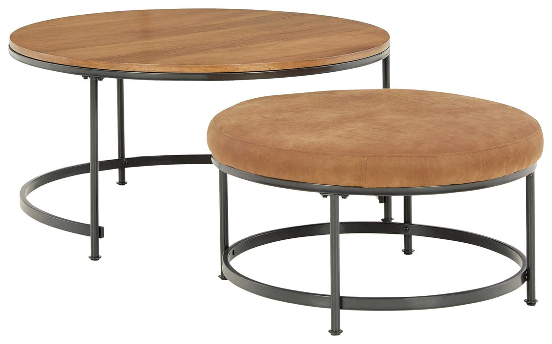 Drezmoore - Light Brown / Black - Nesting Cocktail Tables (Set of 2) Sacramento Furniture Store Furniture store in Sacramento