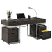 Noorvik - 3 Piece Writing Desk Set - Dark Oak And Chrome Sacramento Furniture Store Furniture store in Sacramento