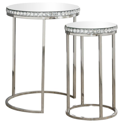 Addison - 2 Piece Round Nesting Table - Silver Sacramento Furniture Store Furniture store in Sacramento
