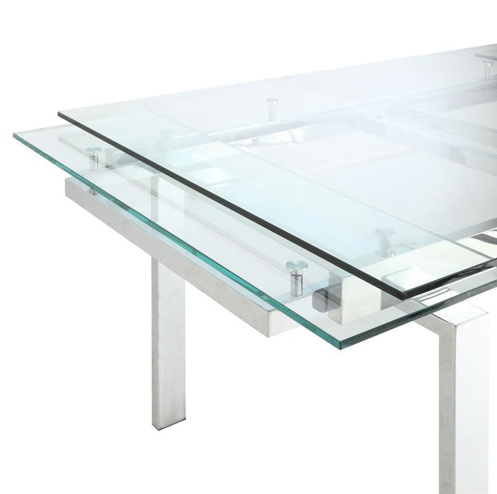 Wexford - Glass Top Dining Table With Extension Leaves - Chrome Sacramento Furniture Store Furniture store in Sacramento