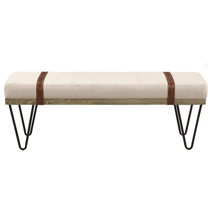 Austin - Upholstered Bench - Beige And Black